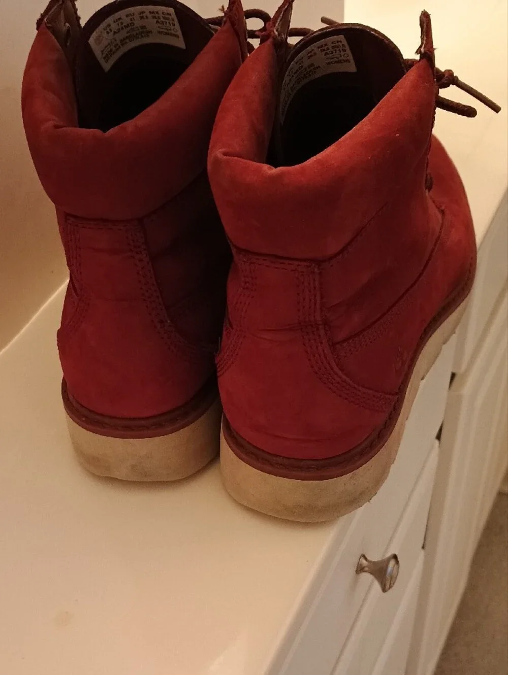 Timberland Kenniston Red Maroon Moto Lace Up Genuine Nubuck Leather Boots
